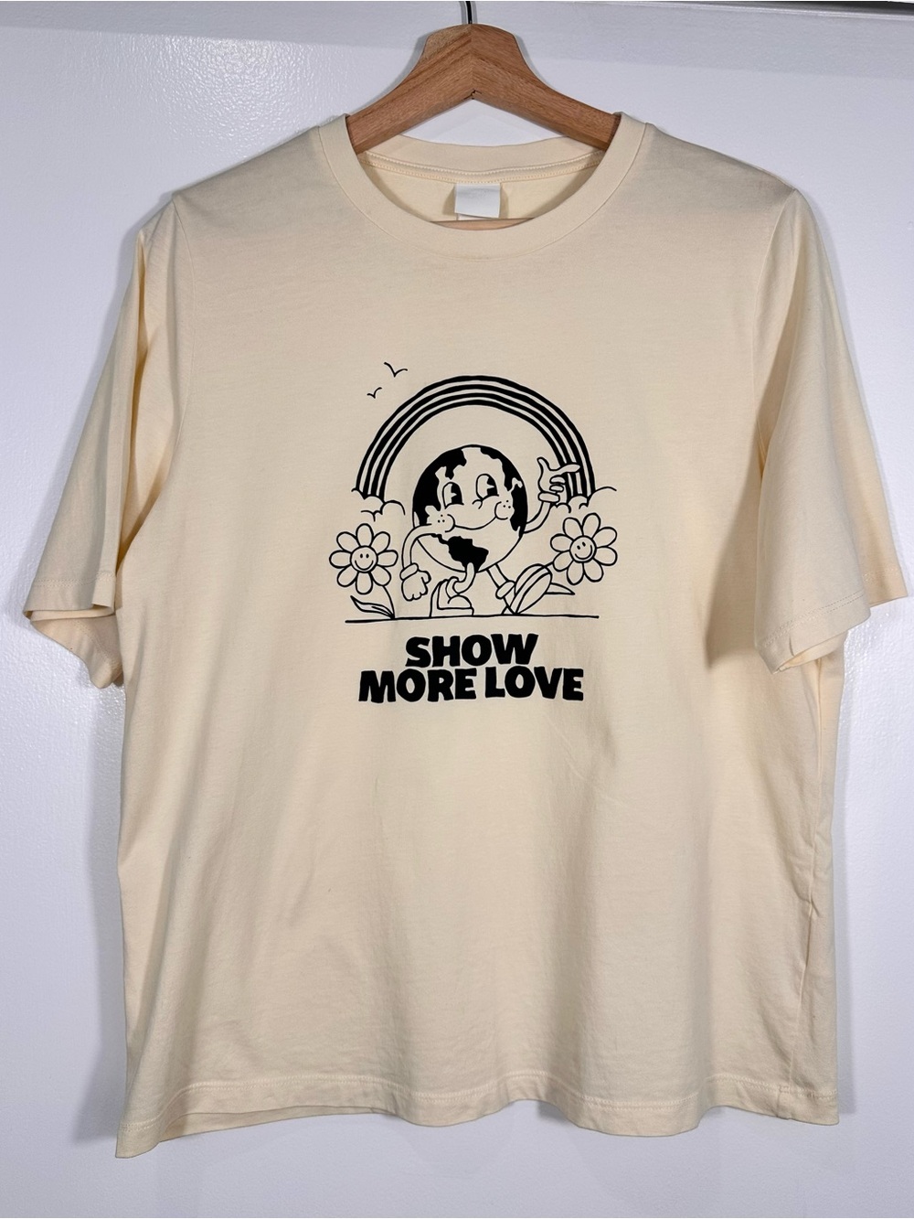 H&M Cream Short-Sleeve 'Show More Love' Graphic Tee